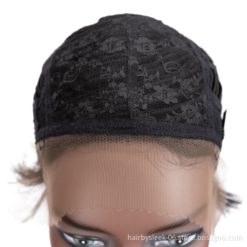 Rebecca Fashion Natural black Short Straight Wigs For Black Women Hd Lace Wig Pixie Cut Human Hair Front Lace Wigs